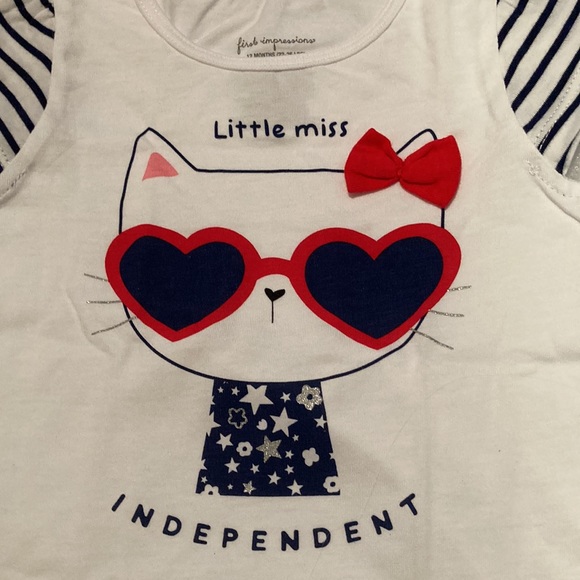 ⭐️ Host Pick!!! ⭐️ 2/$25* ❤️ NWT-First Impressions Girls Cap Sleeve Tee - 12M - Picture 4 of 7